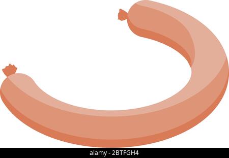 Long sausage icon, isometric style Stock Vector
