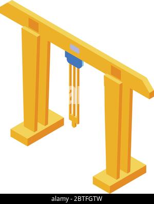 Port cargo crane icon, isometric style Stock Vector