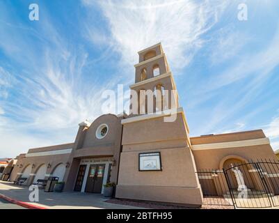 Henderson, MAY 6, 2020 - Sunny morning view of the St Peter the Apostle Catholic Church Stock Photo