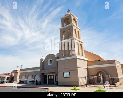 Henderson, MAY 6, 2020 - Sunny morning view of the St Peter the Apostle Catholic Church Stock Photo