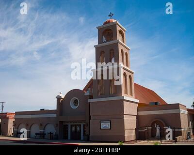Henderson, MAY 6, 2020 - Sunny morning view of the St Peter the Apostle Catholic Church Stock Photo