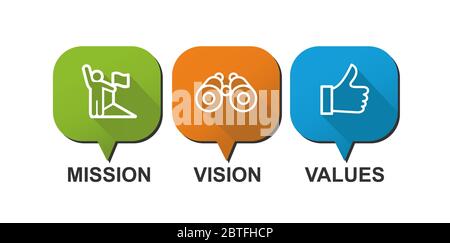 Web page template. Colored icons isolated on white background Stock Vector