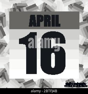 April 16 icon. For planning important day. Banner for holidays and special days. Sixteenth of april. Vector Illustration. Stock Vector