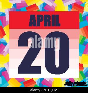 April 20 icon. For planning important day. Banner for holidays and ...