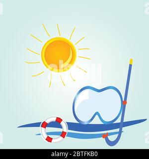 beach stuff icon cartoon vector illustration Stock Vector