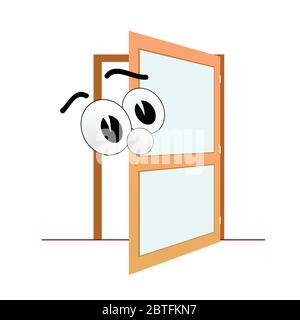 big eye and open door art vector Stock Vector