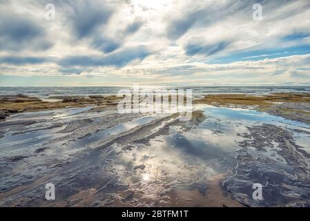 Coastal scene on a winter afternoon from Sunset Cliffs Natural Park. San Diego, California, USA. Stock Photo