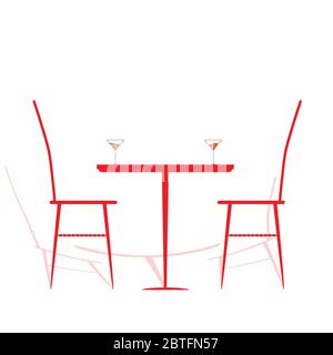 chair and table with wine on it vector illustration Stock Vector