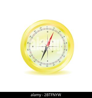 compass in yellow color vector illustration on white Stock Vector