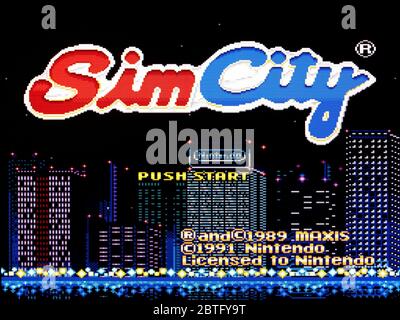 Sim City SimCity - SNES Super Nintendo - Editorial use only Stock