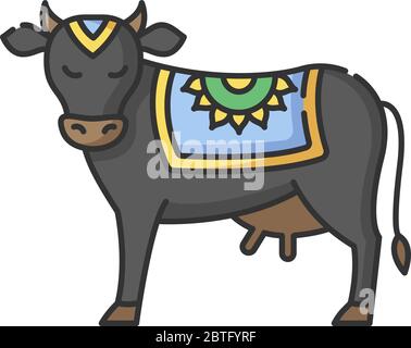 Holy cow RGB color icon Stock Vector