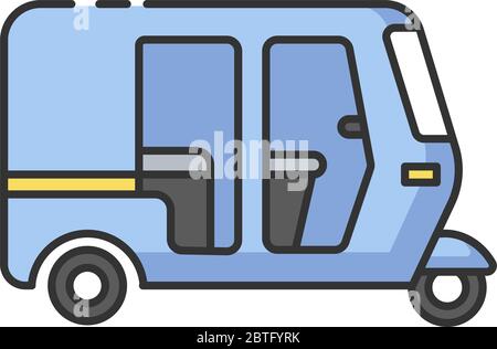Auto rickshaw RGB color icon Stock Vector