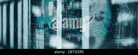 3D Planet Earth on Abstract Panoramic Background. Space exploration. Stock Photo