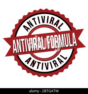 Antiviral formula label or sticker on white background, vector illustration Stock Vector