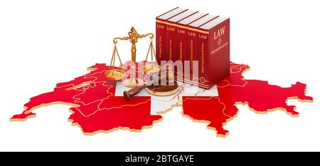 Law and justice in Switzerland concept, 3D rendering isolated on white background Stock Photo