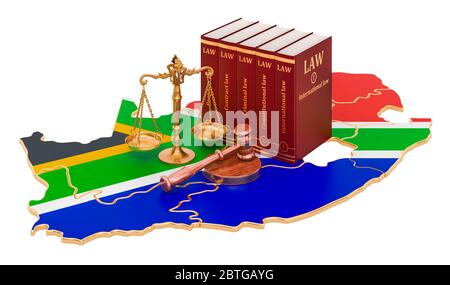 Law and justice in South Africa concept, 3D rendering isolated on white background Stock Photo