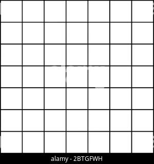 Grid Pattern made from horizontal and vertical lines crossing each other forming forty eight equal squares, vintage line drawing or engraving illustra Stock Vector