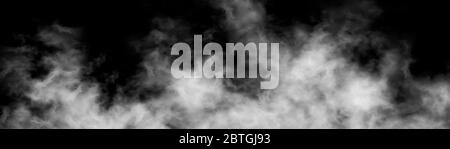 White smoke isolated on black background Stock Photo