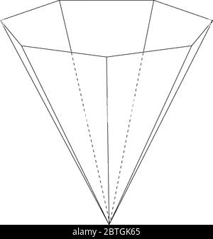 Geometric construction of a right septagonal/heptagonal pyramid with ...