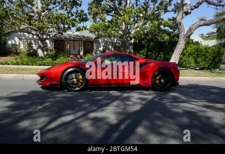 Beverly Hills, California, USA 25th May 2020 A general view of atmosphere of a car driving on May 25, 2020 in Beverly Hills, California, USA. Photo by Barry King/Alamy Stock Photo Stock Photo