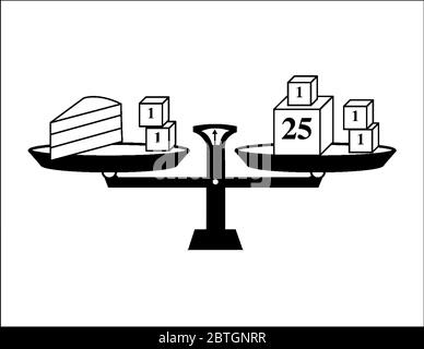 Line drawing of three blocks, two showing letters of the alphabet and ...