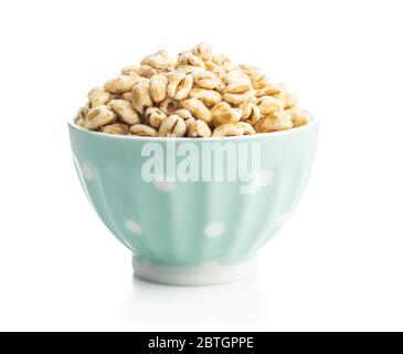 Honey wheat cereals, puffed wheat, bowl, spoon Stock Photo - Alamy