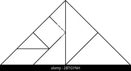 This tangram represents Right Triangle, tangrams gives students an opportunity to use a manipulative set to construct understanding of geometric ideas Stock Vector