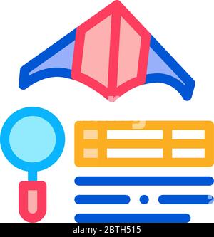 kite flight research icon vector outline illustration Stock Vector