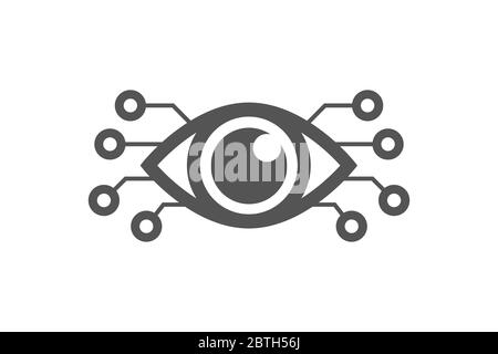 Cyber eye symbol vector icon, cyber logo concept. Modern media icon. Vision Logotype concept. EPS 10 Stock Vector