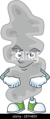 Feptospirillum ferriphilum cartoon character design with sneaky face Stock Vector