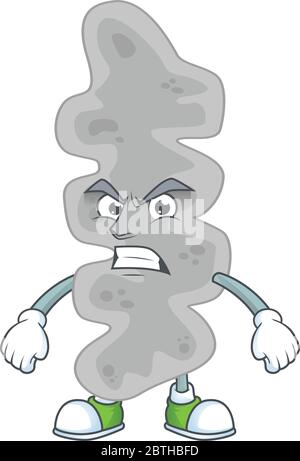 cartoon drawing of leptospirillum ferriphilum showing angry face Stock Vector