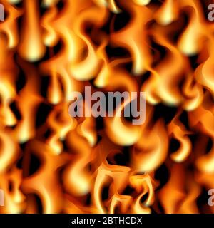 Fire seamless pattern background. Orange flame vector illustration. Blaze design. Stock Vector