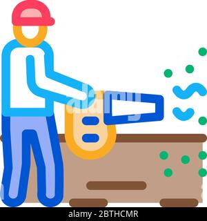 crop spraying icon vector outline illustration Stock Vector