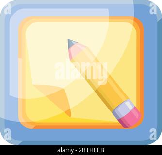pencil application icon on white background vector illustration design Stock Vector