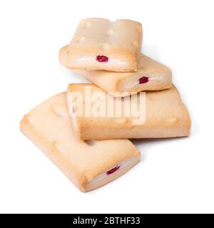Group of pastry cookies with cream and jam filling isolated over white background Stock Photo
