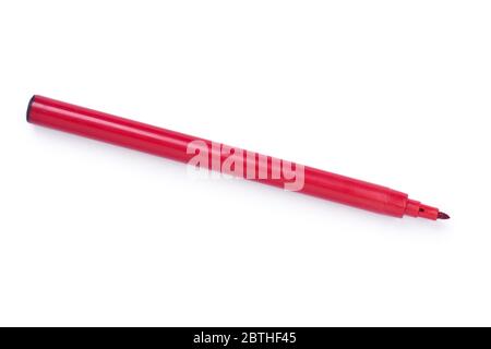 Red felt pen isolated on white background Stock Photo