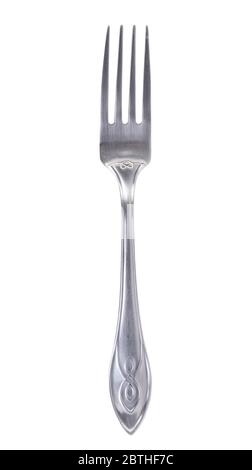 Stainless steel fork isolated on white background Stock Photo