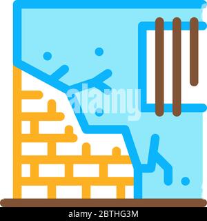 destruction of foundation icon vector outline illustration Stock Vector ...
