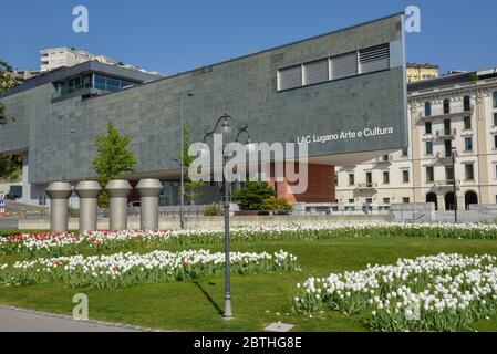 Lugano, Switzerland - 23 April 2020:  LAC museum at Lugano on the italian part of Switzerland Stock Photo