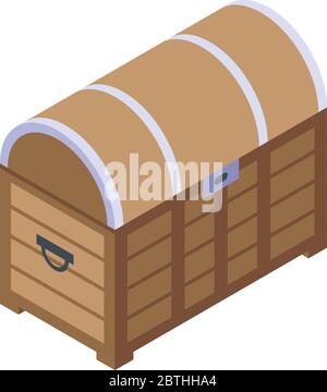Quest dower chest icon, isometric style Stock Vector
