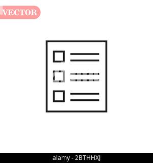 Simple contract line icon. Stroke pictogram. Vector illustration isolated on a white background. Premium quality symbol. Vector sign for mobile app Stock Vector