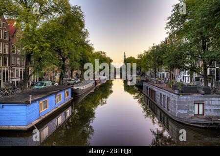 Beautiful image of the UNESCO world heritage canals  in Amsterdam, the Netherlands Stock Photo