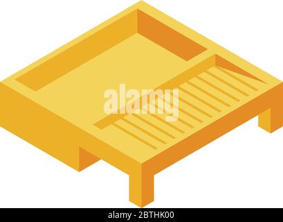 Paint roller box icon, isometric style Stock Vector