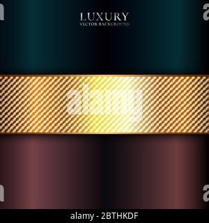 Abstract shiny metallic golden, blue, red stripe premium background with space for your text. Luxury style. You can use for banner web, cover brochure Stock Vector