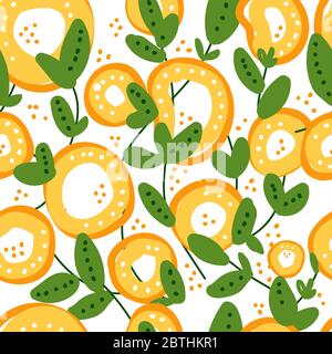 Abstract seamless pattern with colorful elements. Vector texture for your design. Simple modern texture with chaotic painted shapes. Background for Stock Vector