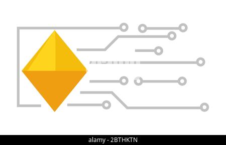 Blockchain technology of banking and paying economy concept Stock Vector