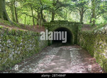 Victorian tunnels near Ingleborough Hall, Clapham, North Yorkshire built to secure privacy for residents of the hall Stock Photo