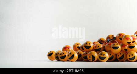 Infinite emoticons 3d rendering background, social media and communications concept Stock Photo