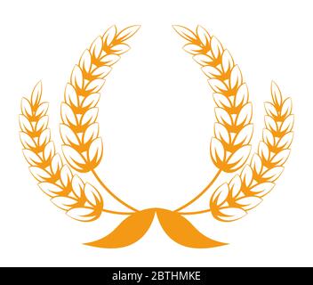Spikelets of wheat or barley, heraldic icon for bakery Stock Vector