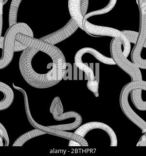 Stylish snake print. Cute ethnic pattern. T-shirt design. Vector illustration. Ready-made textile design. Seamless pattern. Snakes Stock Vector
